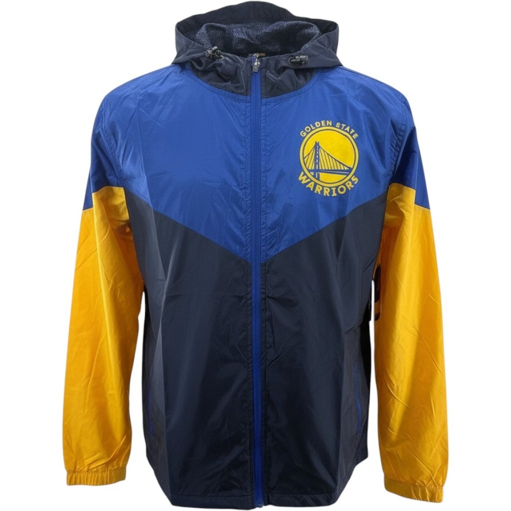 NBA Golden State Warriors Mens Windbreaker Jacket Hoodie Medium NEW MSRP 80